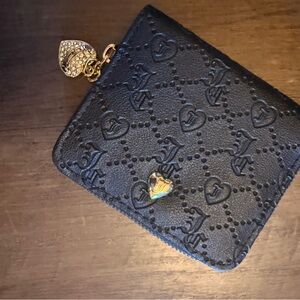 Juicy Couture Black Wallet with Heart Embossing